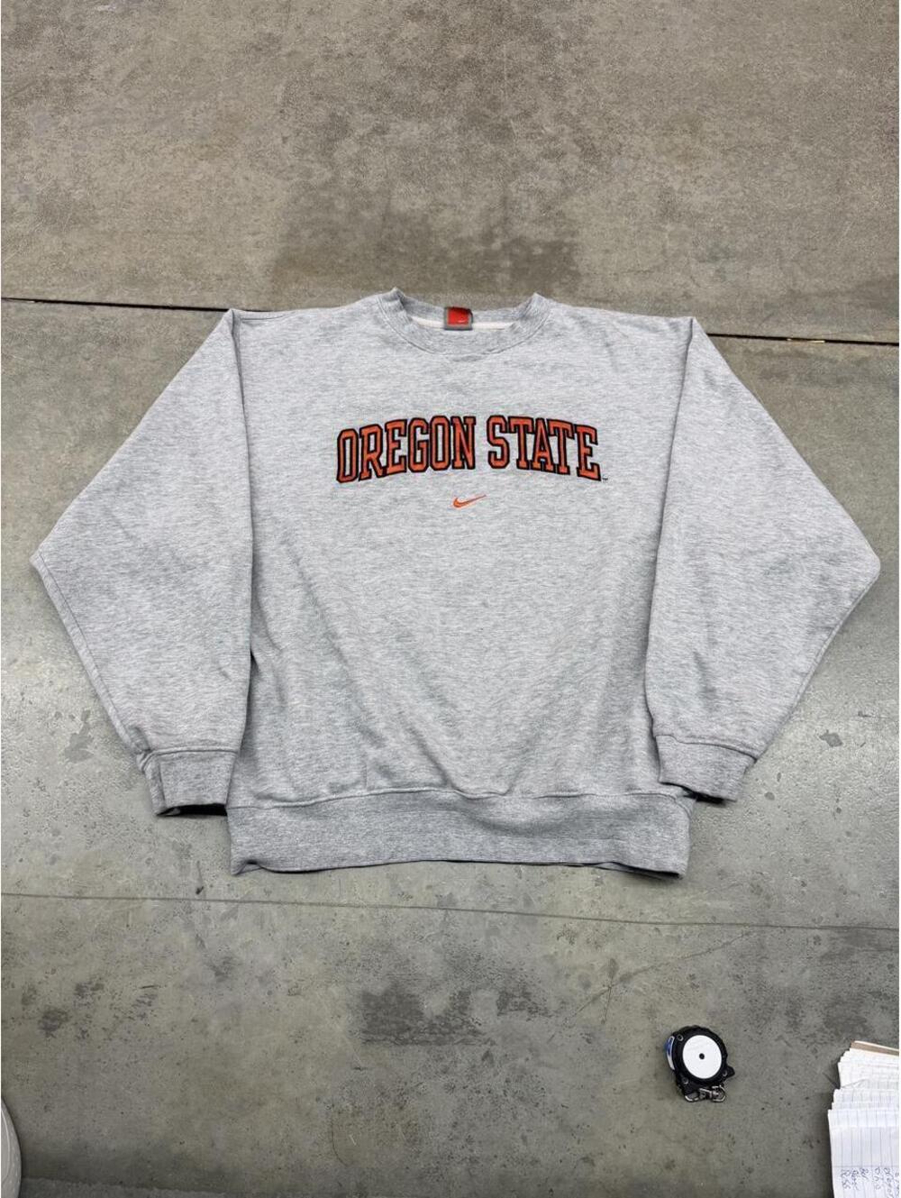 vintage oregon state university nike center swoosh collegiate crewneck medium